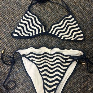 Zimmermann wavy strip bikini set